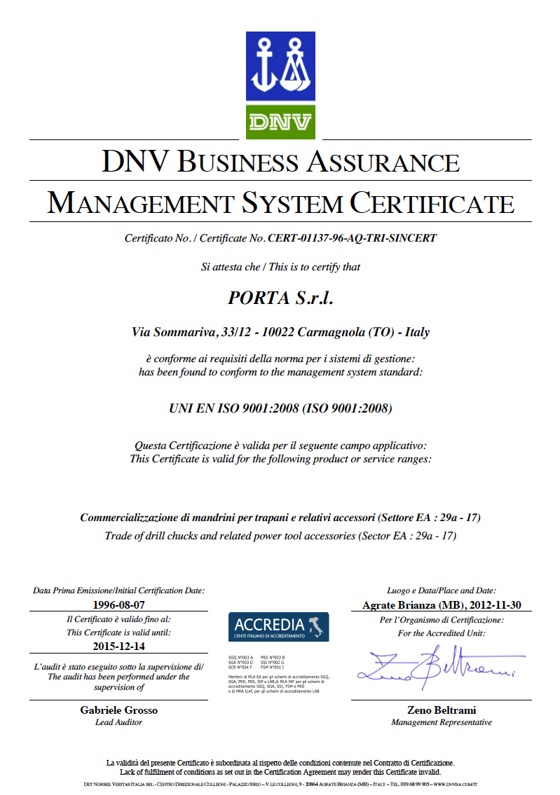 Certificato di qualit